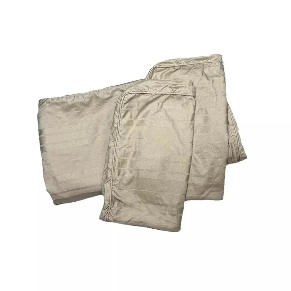 Fieldcrest Luxury Duvet Cover & Shams Full Queen Set 3Pc Pima Cotton Tan Bedding
